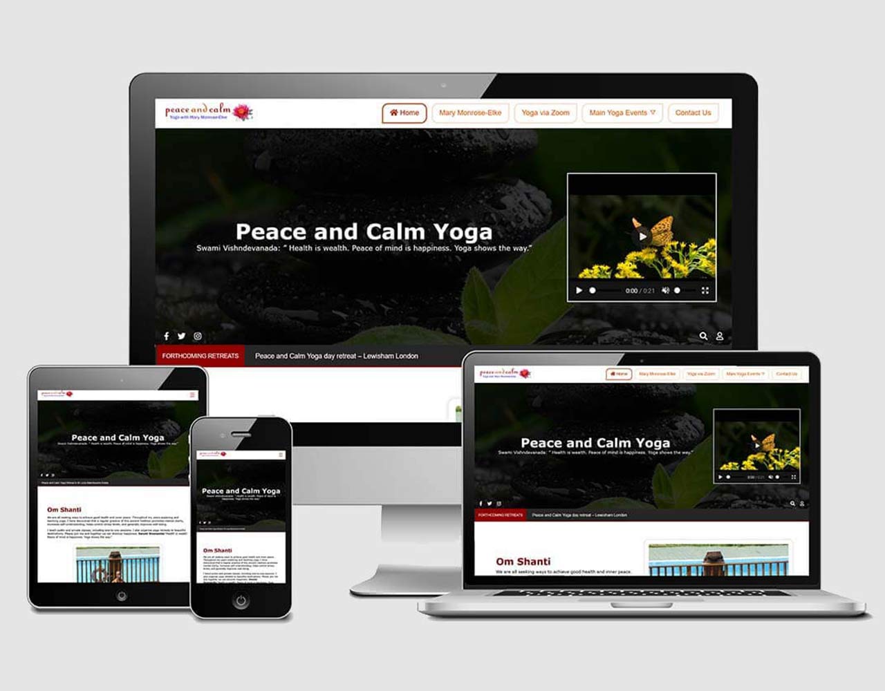 Peace and Calm Yoga Website